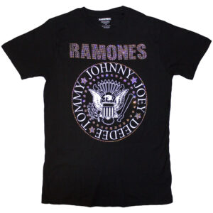 Ramones Presidential Seal Black Embellished T-Shirt
