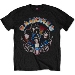 Ramones Vintage Wings Photo Black T-Shirt