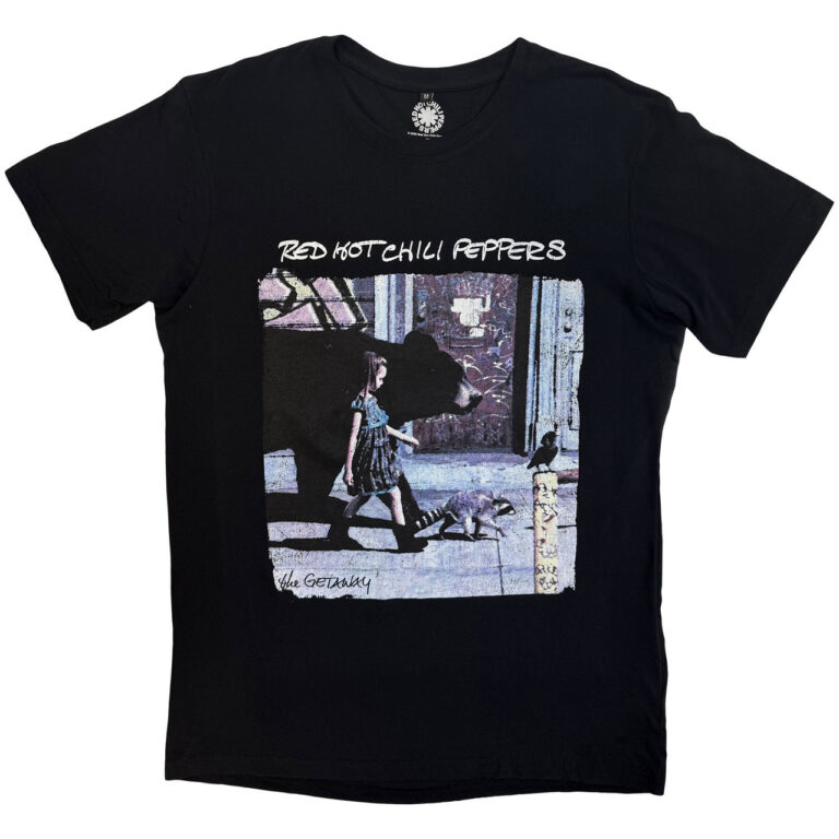 Red Hot Chili Peppers Unisex Premium Carbon T-Shirt: The Getaway Tracklist Black Back Print T-Shirt
