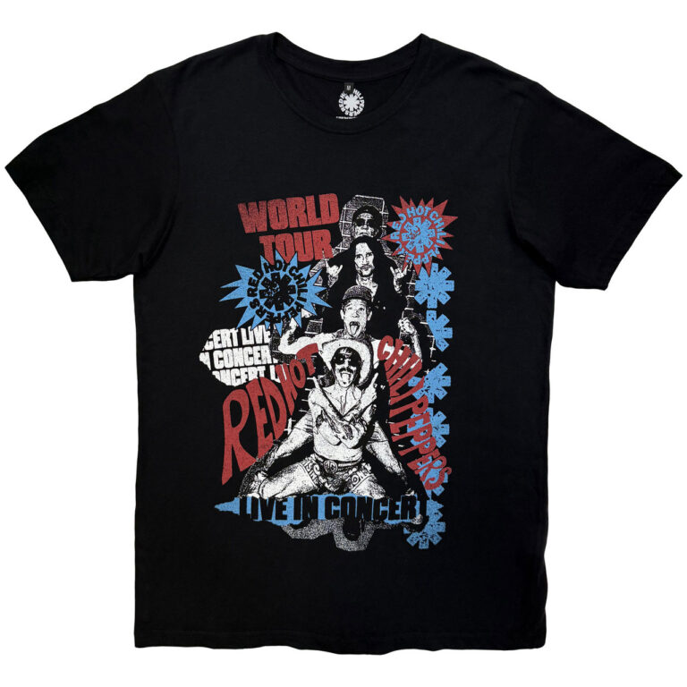 Red Hot Chili Peppers Unisex Premium Carbon T-Shirt: Blood Sugar Sex Magik Tracklist Black Back Print T-Shirt