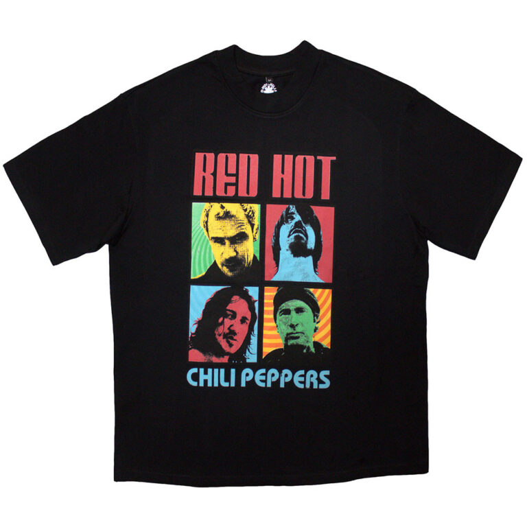 Red Hot Chili Peppers Unisex Oversized Boxy T-Shirt: Portrait Photos Black T-Shirt