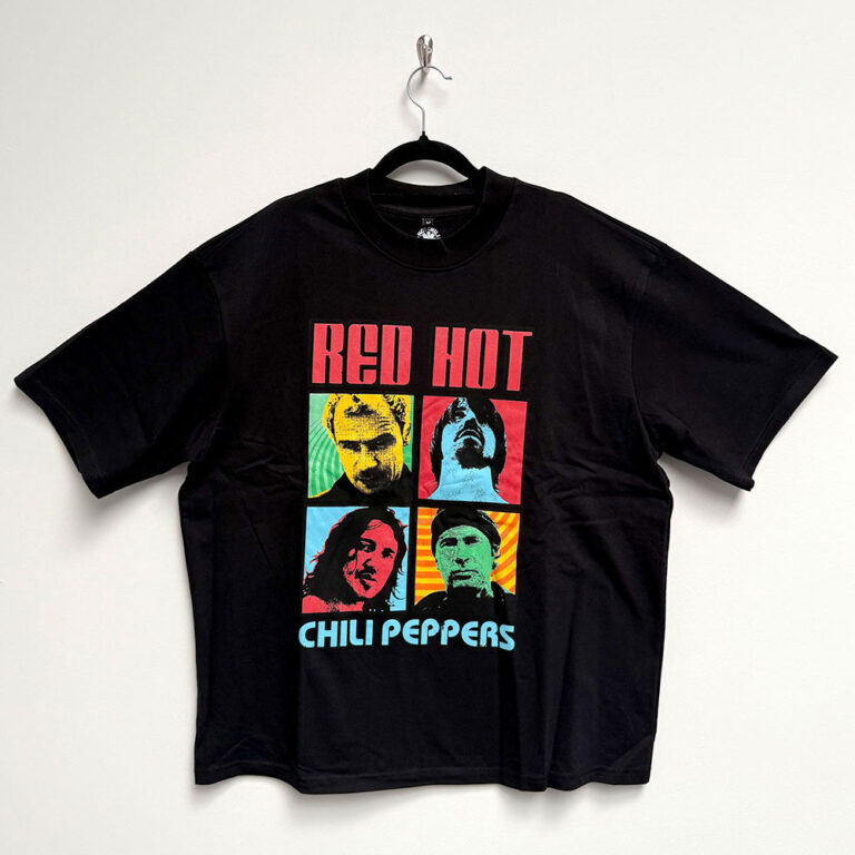 Red Hot Chili Peppers Unisex Oversized Boxy T-Shirt: Portrait Photos Black T-Shirt