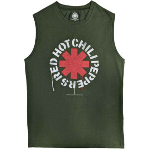 Red Hot Chili Peppers Stencil Green T-Shirt