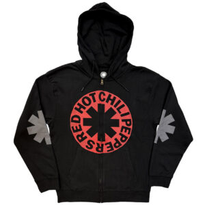 Red Hot Chili Peppers Asterisk Circle Black Zip Hoodie