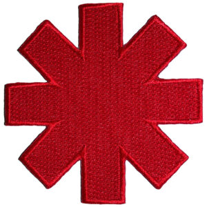 Red Hot Chili Peppers Asterisk Cut-Out Red Border Patch