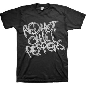 Red Hot Chili Peppers Black & White Logo Black T-Shirt
