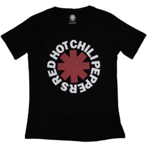 Red Hot Chili Peppers Classic Asterisk Black Ladies T-Shirt