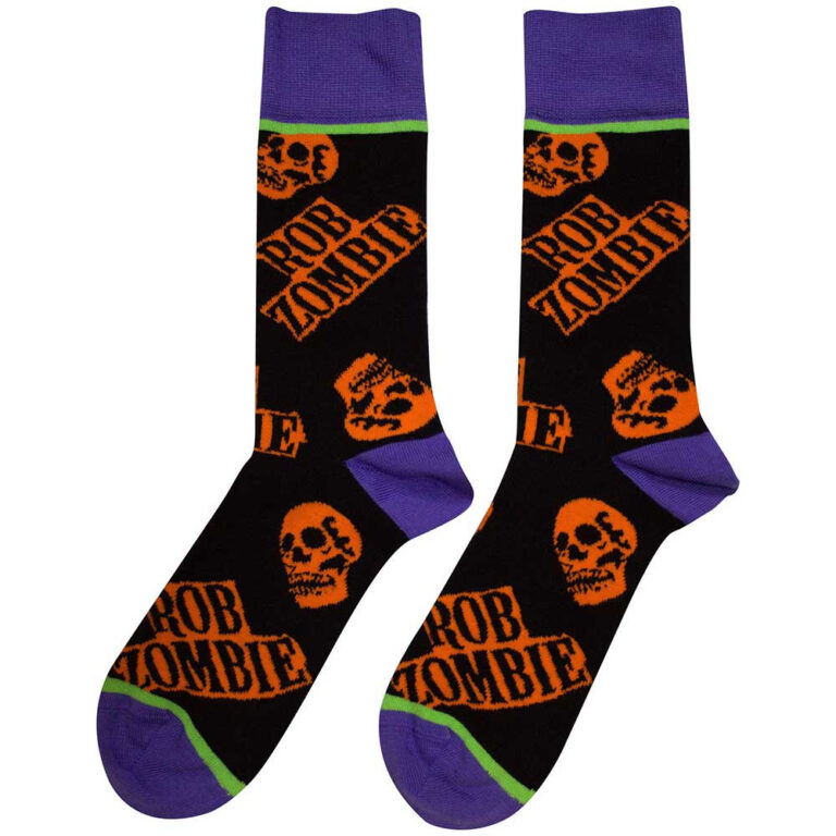 Rob Zombie Orange Skulls (Black) (UK Size 7 – 11) Socks