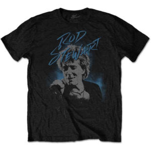 Rod Stewart Scribble Photo Black T-Shirt