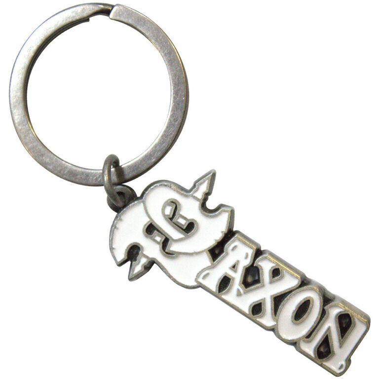 Saxon White Logo Keychain