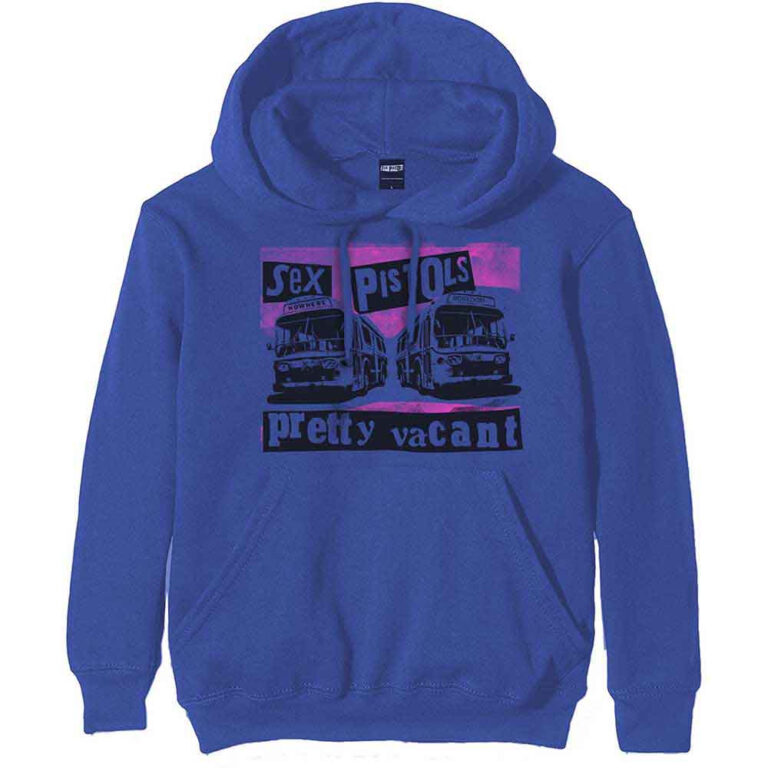 The Sex Pistols Pretty Vacant Coaches Blue Pullover Hoodie