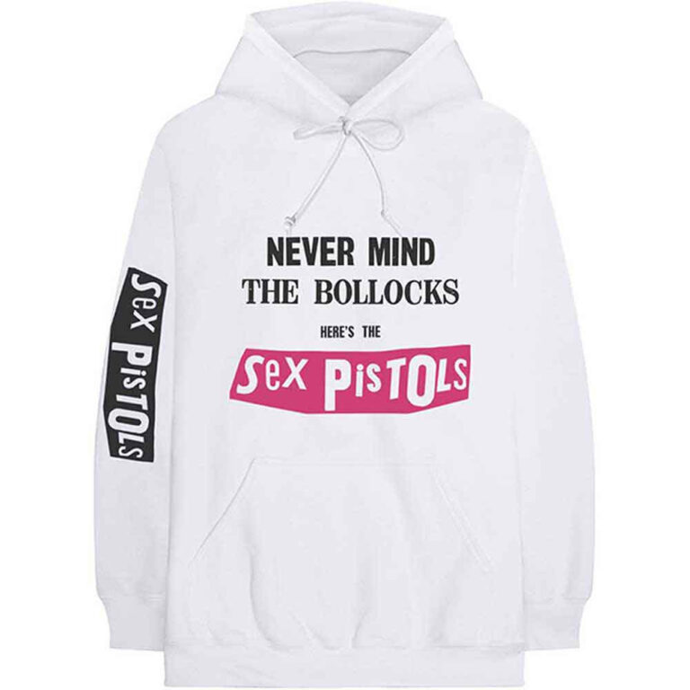 The Sex Pistols Never Mind The Bollocks White Back Print & Sleeve Print Pullover Hoodie