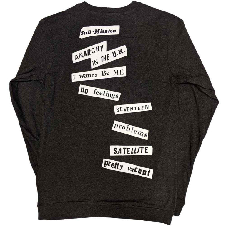 The Sex Pistols 100 Club Charcoal Grey Back Print Long Sleeve T-Shirt
