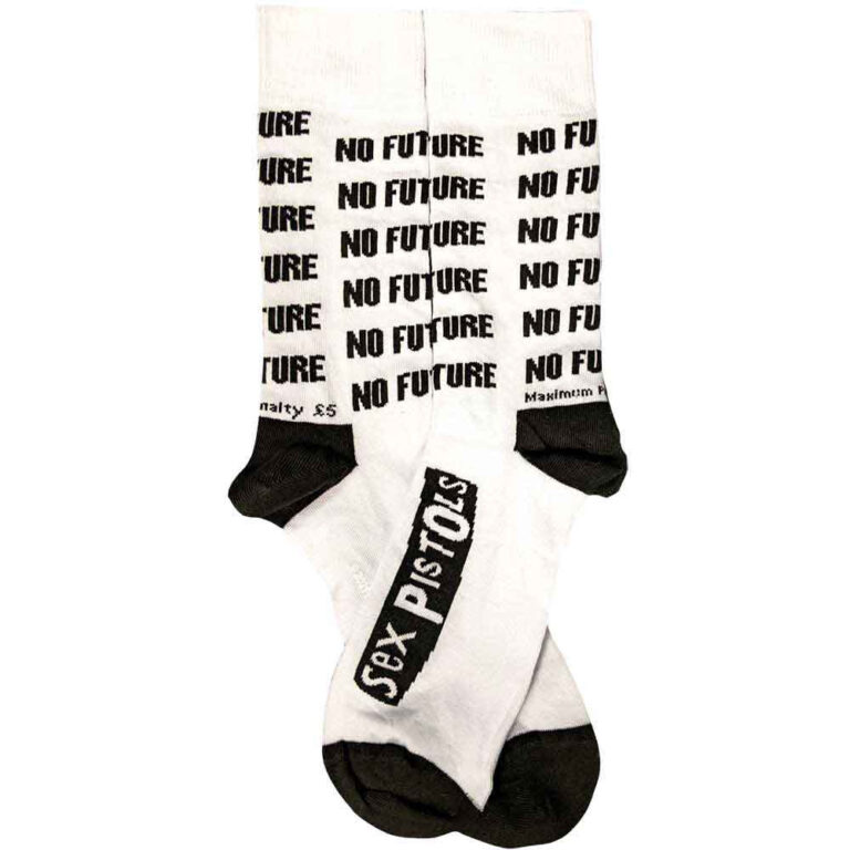 The Sex Pistols Unisex No Future White UK Size 7 – 11 Socks