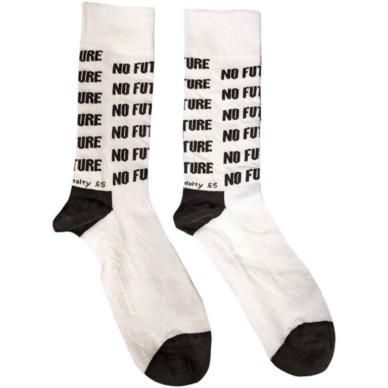 The Sex Pistols Unisex No Future White UK Size 7 – 11 Socks