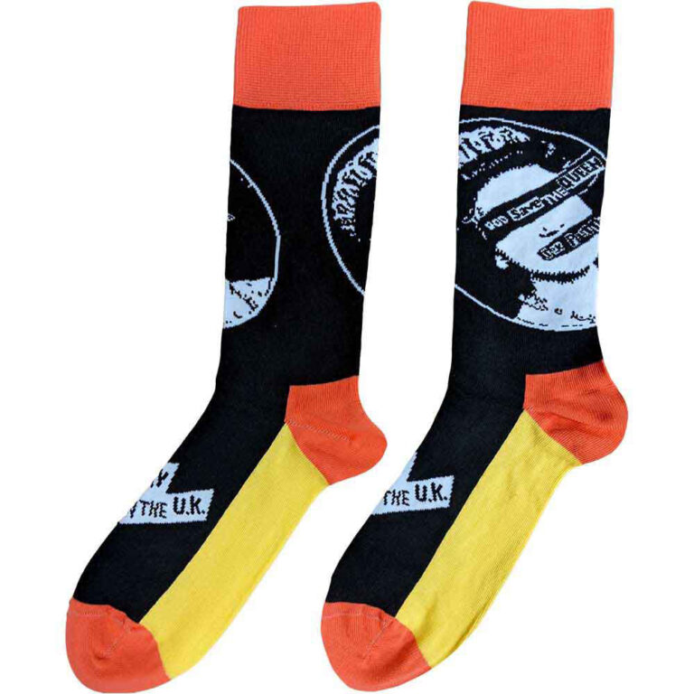 The Sex Pistols Unisex God Save The Queen Black UK Size 4 – 7 Socks