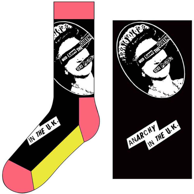 The Sex Pistols Unisex God Save The Queen Black UK Size 7 – 11 Socks