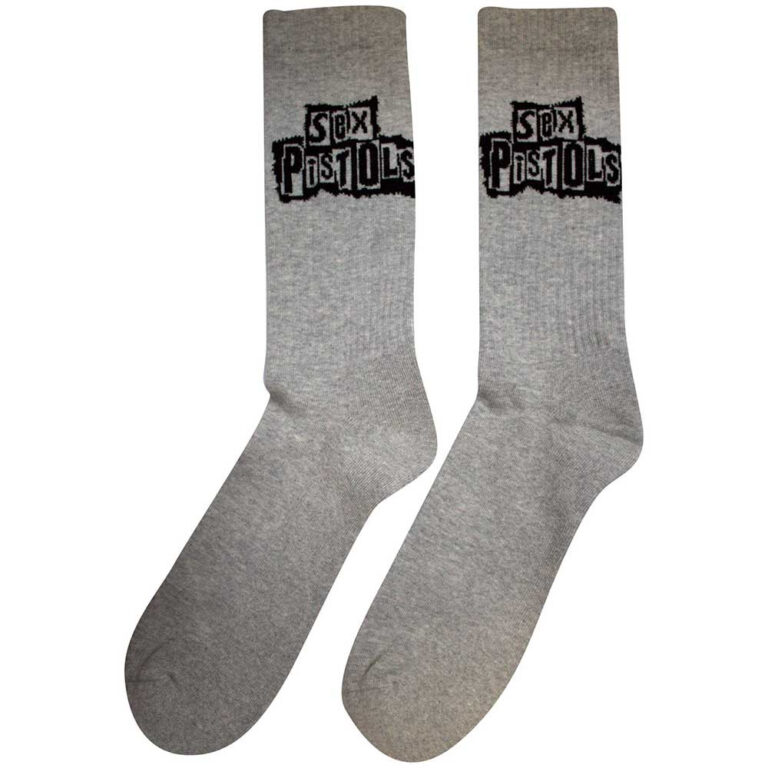 The Sex Pistols Stacked Logo Grey Terry Socks