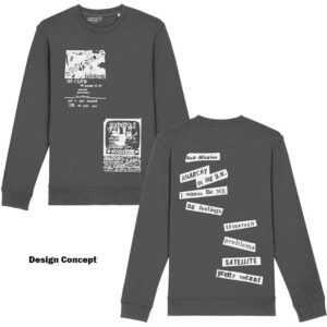 The Sex Pistols 100 Club Charcoal Grey Back Print Long Sleeve T-Shirt