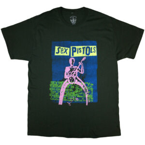 The Sex Pistols Guitar Cartoon Green T-Shirt