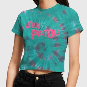 The Sex Pistols Logo Wash Collection Ladies Crop Top