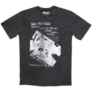 The Sex Pistols Manchester Flyer Charcoal Grey T-Shirt