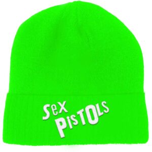 The Sex Pistols Unisex Logo Fluorescent Green Beanie Hat