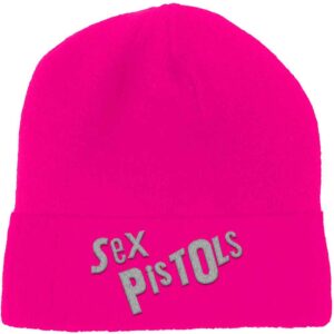 The Sex Pistols Unisex Logo Fluorescent Pink Beanie Hat