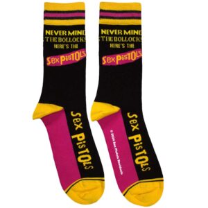 The Sex Pistols Unisex Never Mind The Bollocks Stripes Black UK Size 7 - 11 Ankle Socks