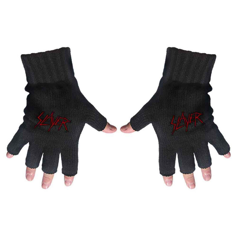 Slayer Scratched Logo Fingerless Gloves