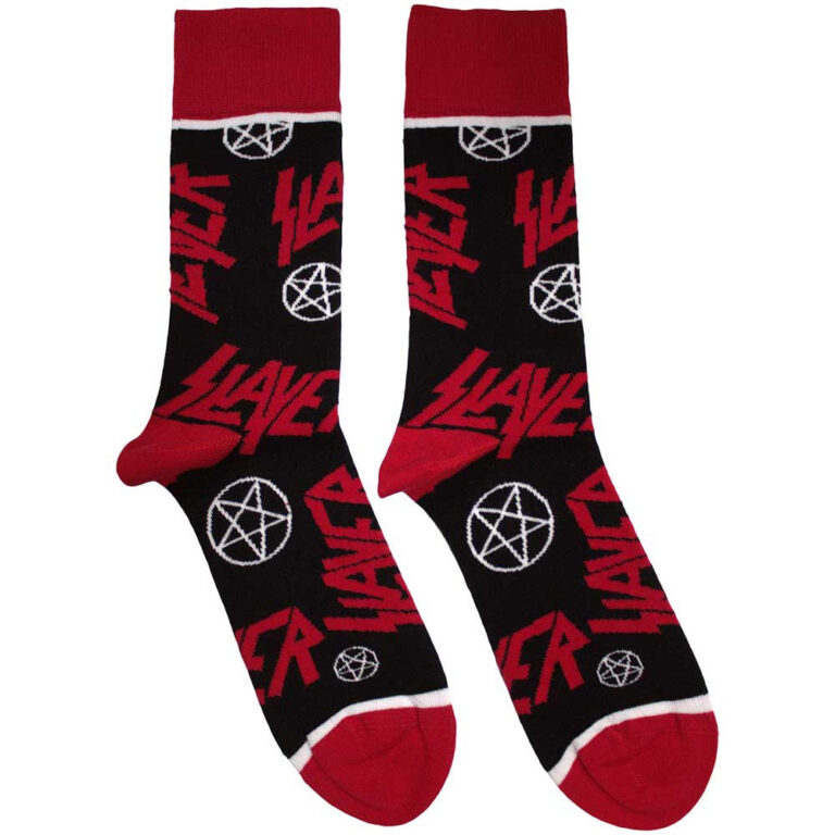 Slayer Logos and Pentegrams (Black) (UK Size 7 – 11) Socks