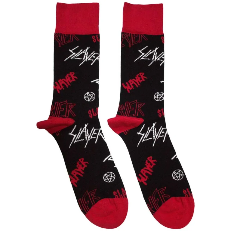 Slayer Logos Pattern (Black) (UK Size 7 – 11) Socks