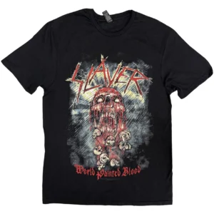 Slayer World Painted Blood Skull Black T-Shirt