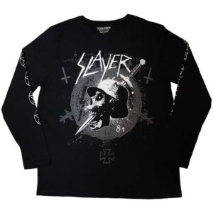 Slayer Dagger Skull Black Sleeve Print Long Sleeve T-Shirt