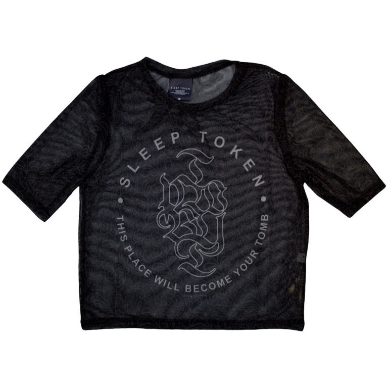 Sleep Token Ladies Mesh Crop Top: Tomb Black T-Shirt