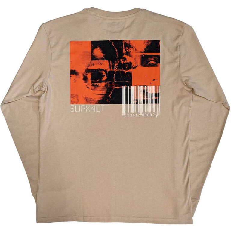 Slipknot The End, So Far Logo Barcode (Sand) (Back & Sleeve Print) Long Sleeve T-Shirt