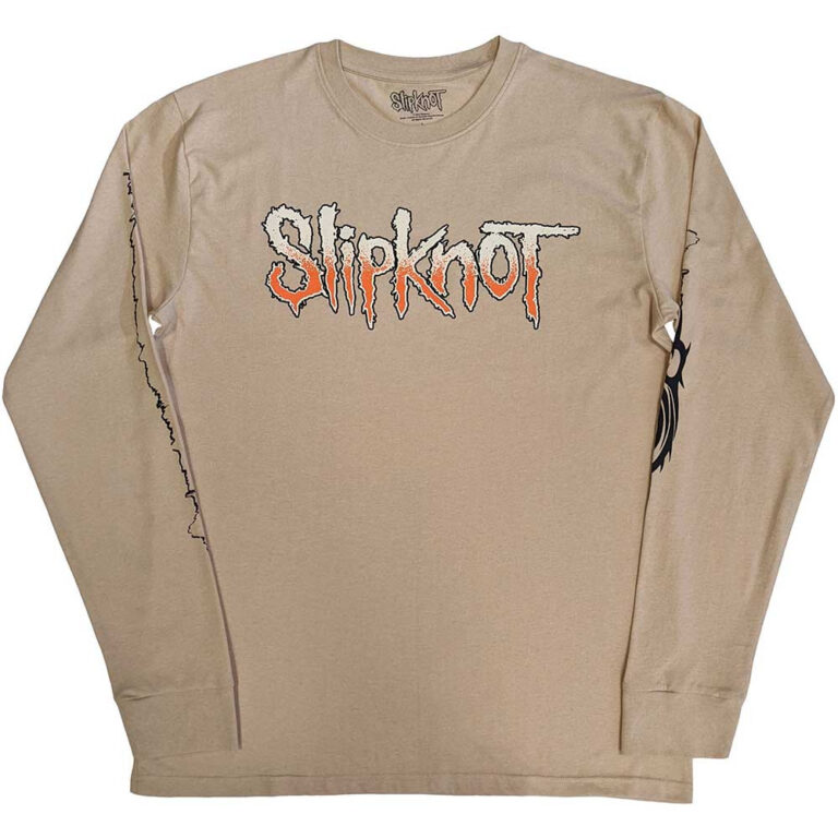 Slipknot The End, So Far Logo Barcode (Sand) (Back & Sleeve Print) Long Sleeve T-Shirt