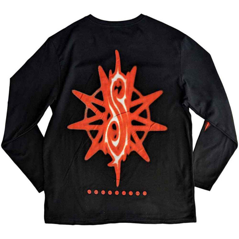 Slipknot The End, So Far Group Photo Tribal-S Nonagram (Black) (Back & Sleeve Print) Long Sleeve T-Shirt