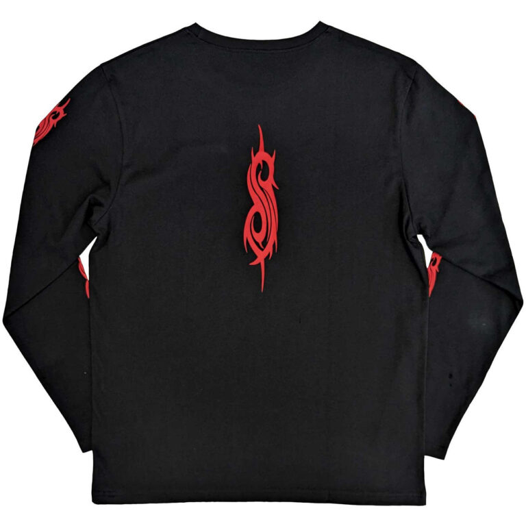 Slipknot Skeleton Flag (Black) (Back & Sleeve Print) Long Sleeve T-Shirt