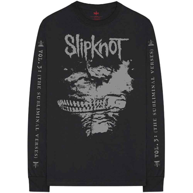 Slipknot Subliminal Verses (Black) (Back & Sleeve Print) Long Sleeve T-Shirt