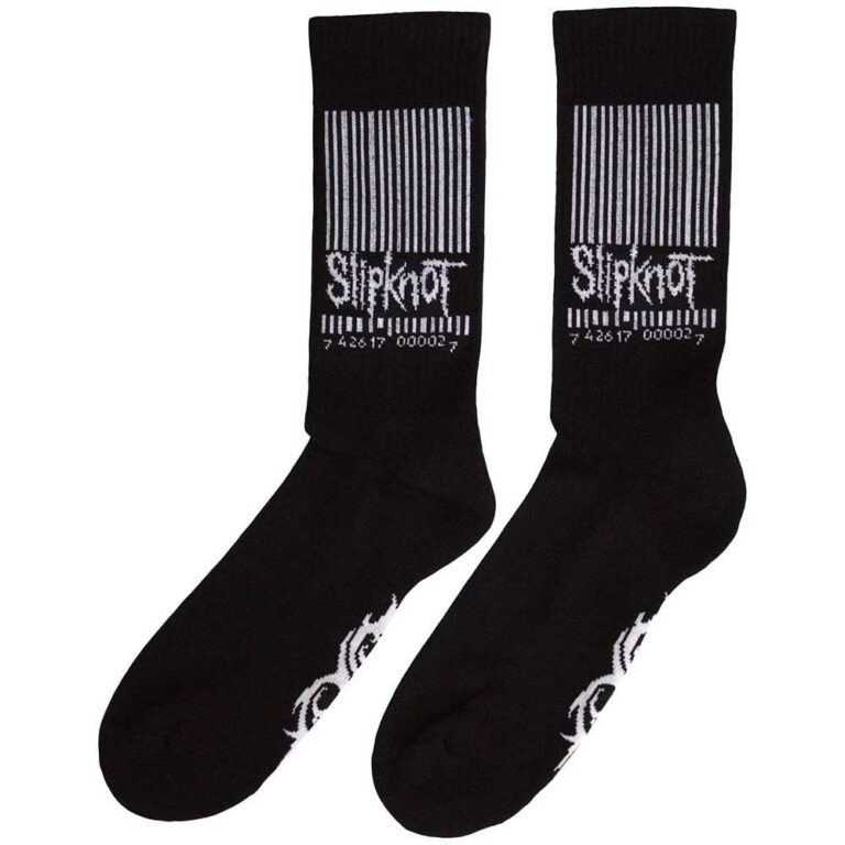 Slipknot Barcode & Tribal S (Black) (UK Size 4 – 7) Terry Socks