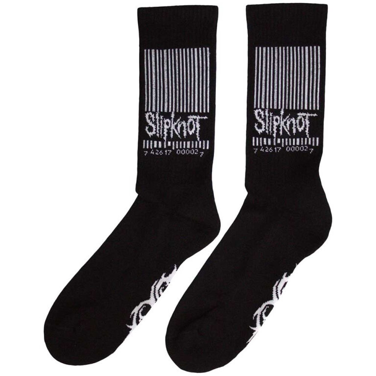 Slipknot Barcode & Tribal S (Black) (UK Size 7 – 11) Terry Socks