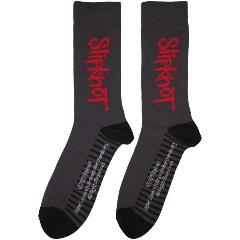 Slipknot Logo Vertical (Grey) (UK Size 6 – 11) Socks