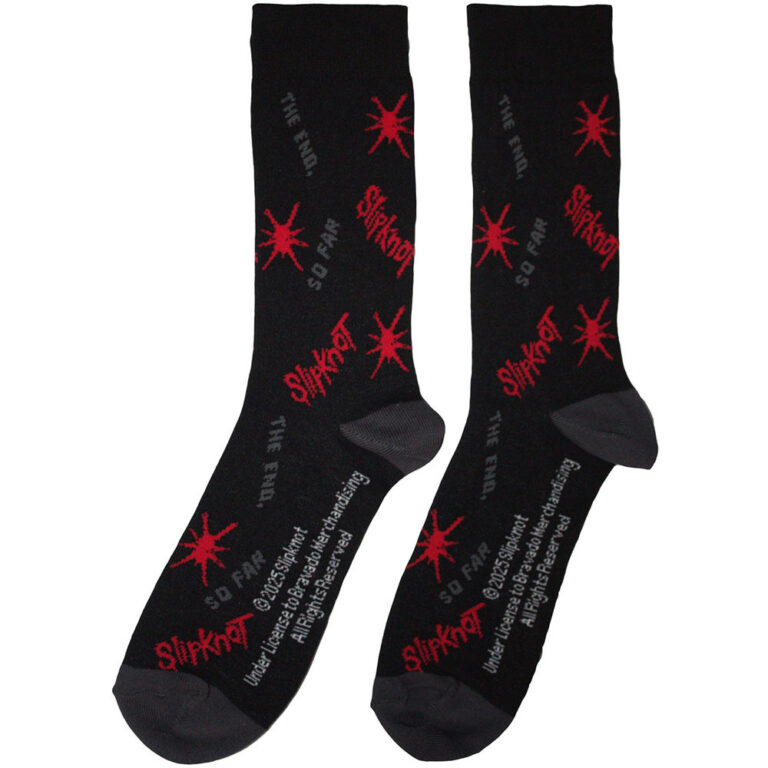Slipknot All Over Print Splat The End, So Far (Black) (UK Size 6 – 11) Socks