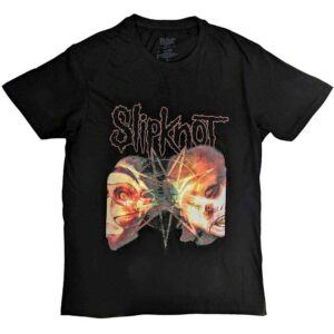 Slipknot 2 Faces Black Back Print T-Shirt