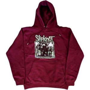 Slipknot Barcode Photo Maroon Red Back Print Pullover Hoodie