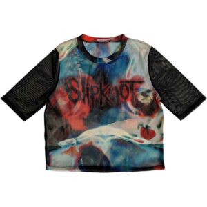 Slipknot Face & Logo Black Mesh Ladies Crop Top