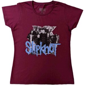Slipknot Goat Logo Demon Maroon Red Back Print Ladies T-Shirt