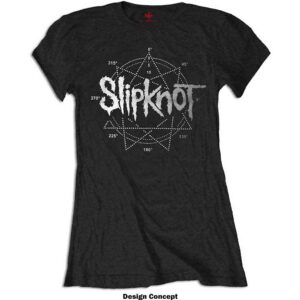 Slipknot Logo Star Black Embellished Ladies T-Shirt