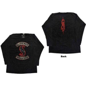 Slipknot Patched Up Black Back Print & Wash Collection Long Sleeve T-Shirt